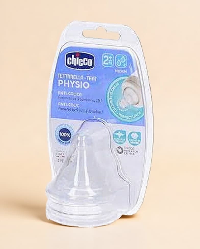 Chicco Physio Anti-Colic Medium Flow Teats, Pack of 2, White