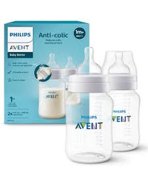 Philips Avent Anti-Colic 260ml Baby Feeding Bottle, 1 month+, Pack of 2