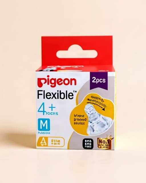 Pigeon Peristaltic Medium Size Nipple, Pack of 2, White