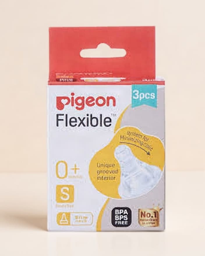 Pigeon Peristaltic Small Size Nipple, Pack of 3, White