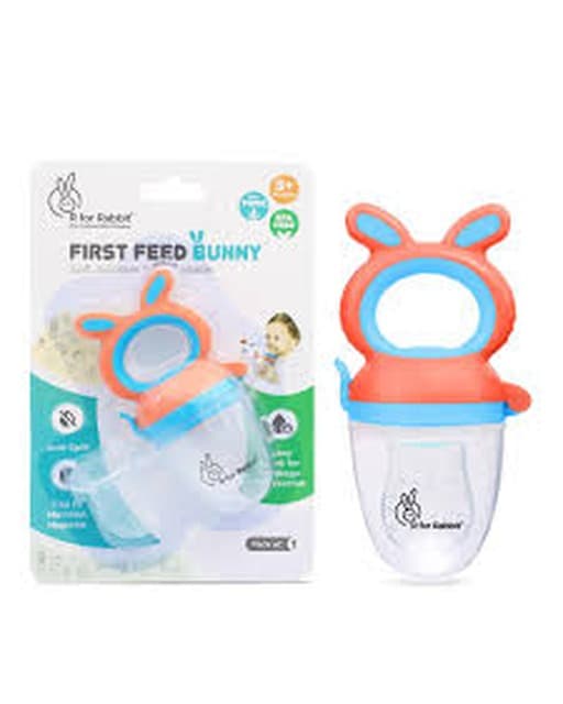 R for Rabbit Premium Baby Food & Fruit Nibbler — Blue (First Feed Bunny)